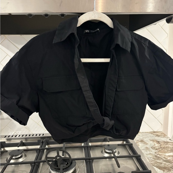 Zara twist front blouse in black - Picture 4 of 5